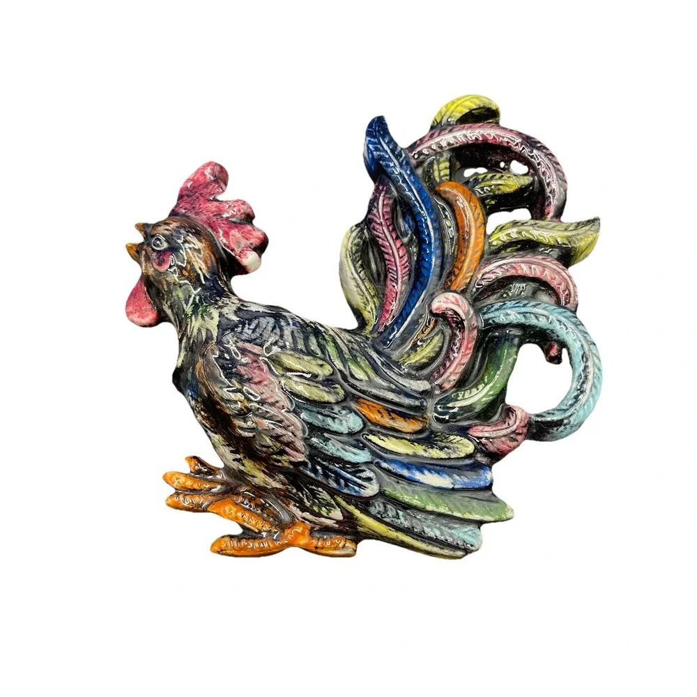2 VNTG Wall‎ Hanging Roosters 8